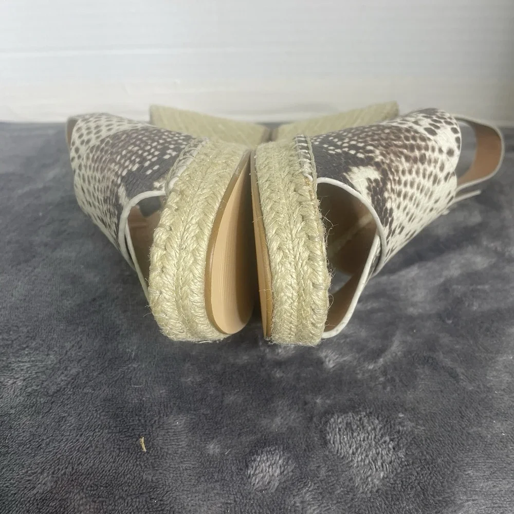 Steve Madden Steven Stelarr 9.5 Slingback Snake Print Wedge Open Toe Espadrille‎